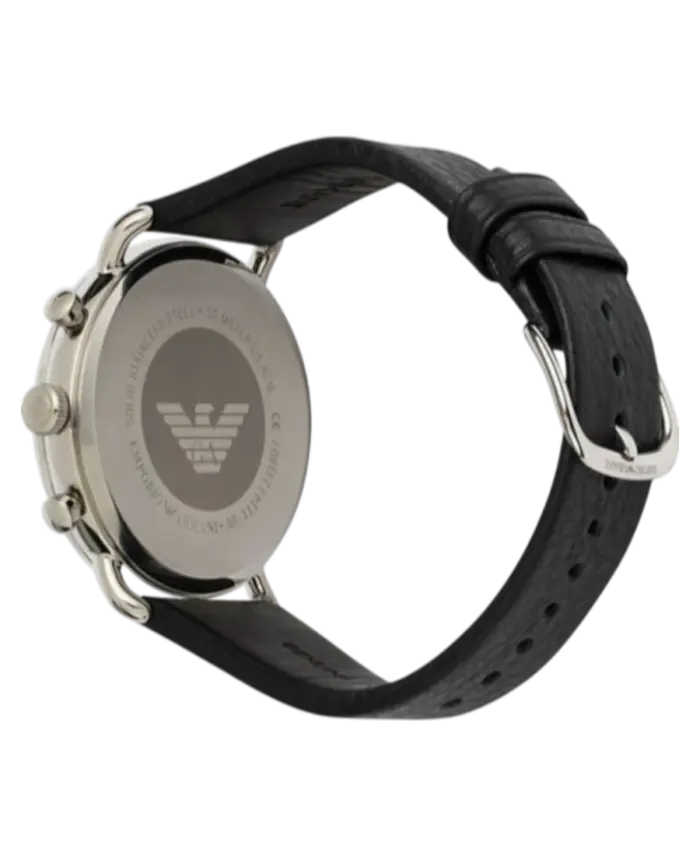 Emporio Armani Aviator Svart/Läder 43 mm - Bild 3