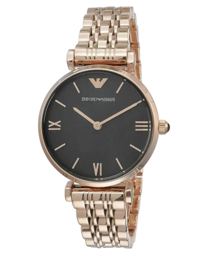 Emporio Armani Gianni Svart/Roséguldstonat stål 32 mm - Bild 2
