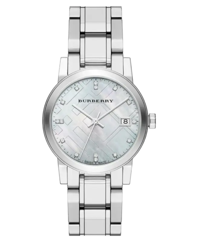 Burberry Vit/Stål 34 mm BU9125