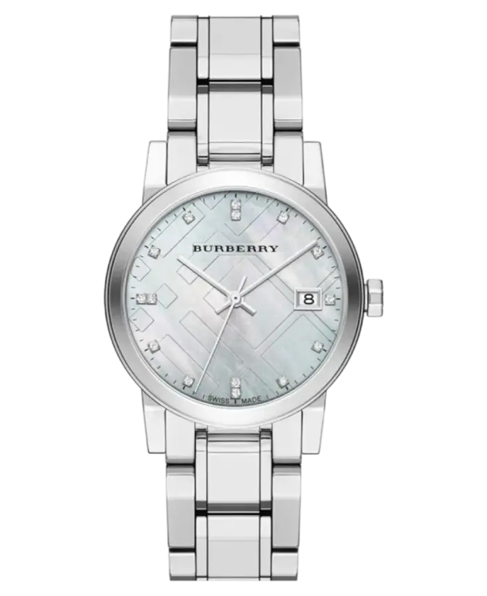 Burberry Vit/Stål 34 mm BU9125