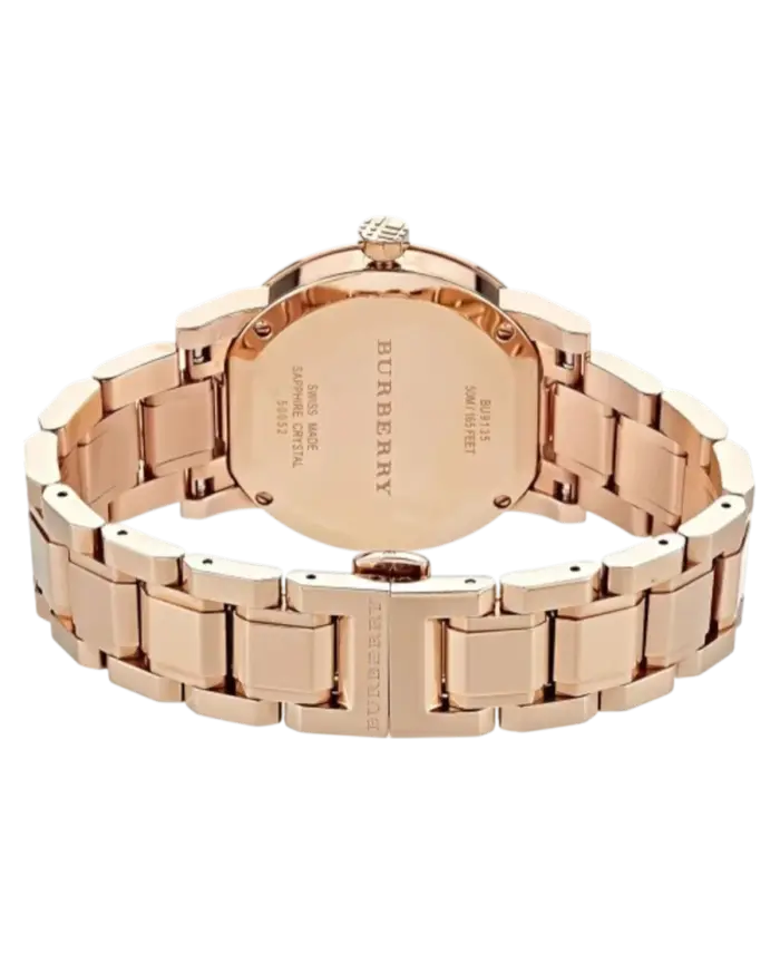 Burberry Gulguldstonad/Roséguldstonat stål 34 mm BU9126