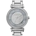 Michael Kors Catlin indexmarkeringar romerska siffror Silverfärgad med kristaller/Stål 38 mm MK3331