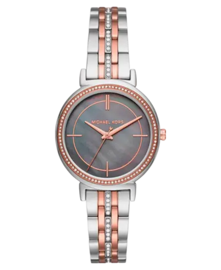 Michael Kors Cinthia Damklocka MK3642 – Grå Pärlemor/Kristaller – 33 mm