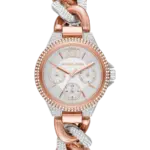 Michael Kors Camille stavindex Vit med pavémönster/Stål 34 mm MK6843