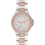 Michael Kors Camille Vit med romerska siffror och indexmarkeringar/Stål 33 mm MK6846