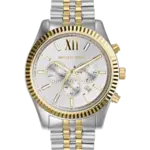 Michael Kors Lexington Silverfärgad med självlysande visare och romerska siffror/Stål 44 mm MK8344