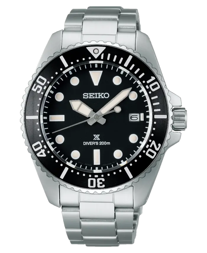 SEIKO Prospex Svart med självlysande markeringar indexmarkeringar/Stål 41 mm SNE597P1