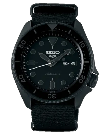 Seiko 5 Sports 42mm Automatisk – Svart/Textil