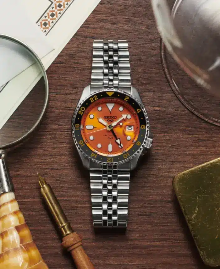 Seiko 5 Sports GMT 42,5mm Automatisk - Orange/Stål