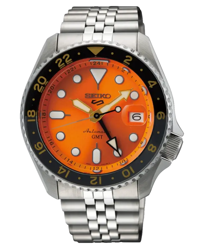 Seiko 5 Sports GMT 42,5mm Automatisk - Orange/Stål