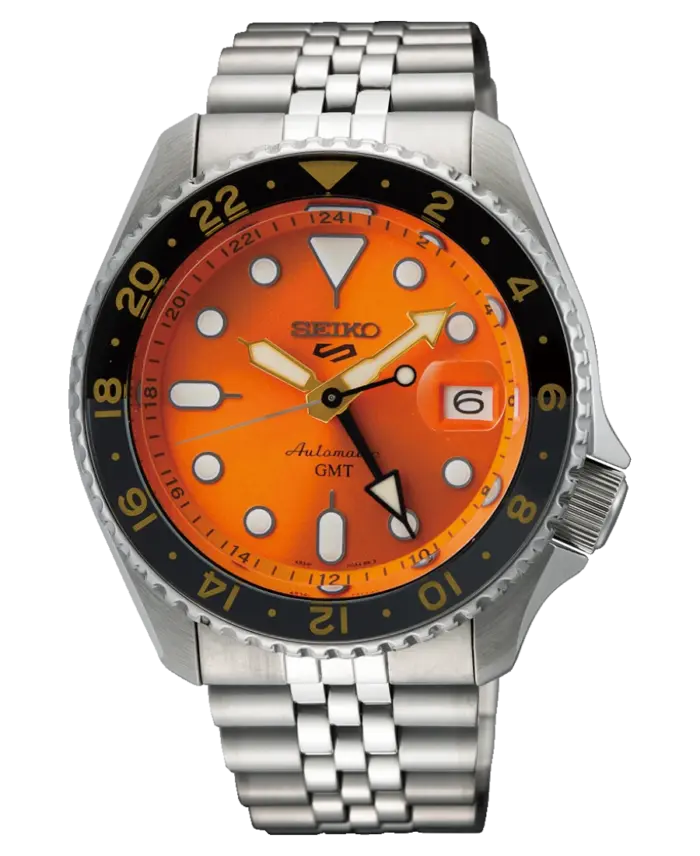 Seiko 5 Sports GMT 42,5mm Automatisk - Orange/Stål