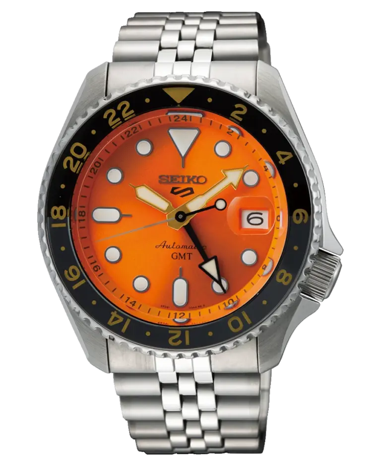 Seiko 5 Sports GMT 42,5mm Automatisk - Orange/Stål