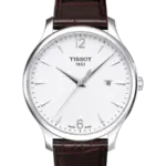 Tissot Tradition Vit/Läder 42 mm T063.610.16.037.00