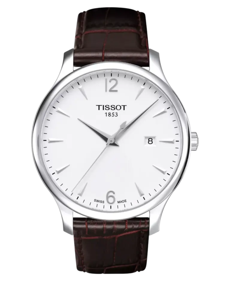 Tissot Tradition Vit/Läder 42 mm T063.610.16.037.00