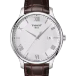 Tissot Tradition Silverfärgad/Läder 42 mm T063.610.16.038.00