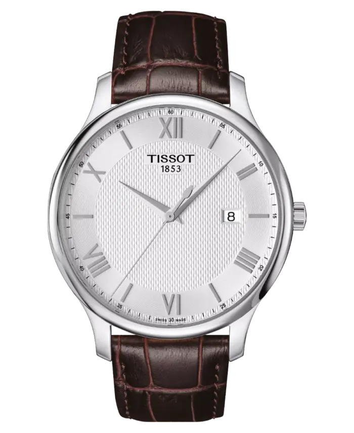 Tissot Tradition Silverfärgad/Läder 42 mm - Bild 1