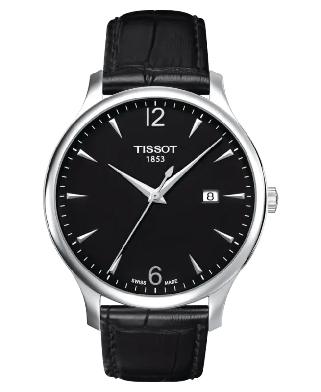 Tissot Tradition Svart/Läder 42 mm T063.610.16.057.00