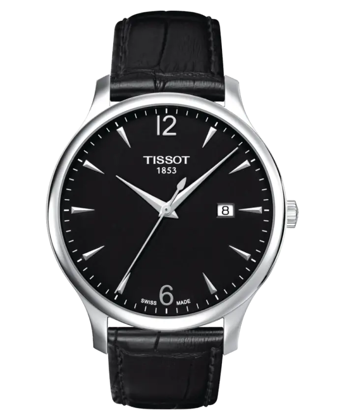 Tissot Tradition Svart/Läder 42 mm T063.610.16.057.00