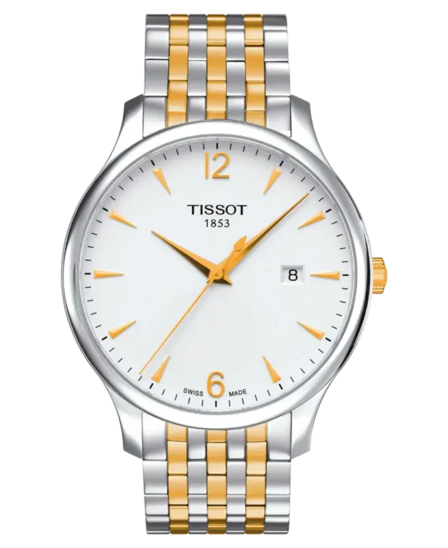 Tissot T-Classic Silverfärgad/Gulguldtonat stål 42 mm T063.610.22.037.00