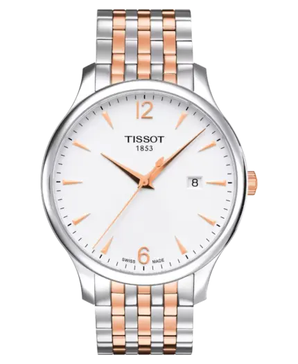 Tissot Tradition Silverfärgad/Roséguldstonat stål 42 mm
