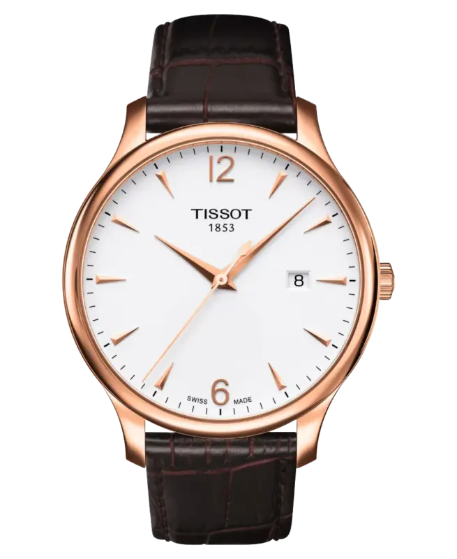 Tissot Tradition Vit/Läder 42 mm T063.610.36.037.00