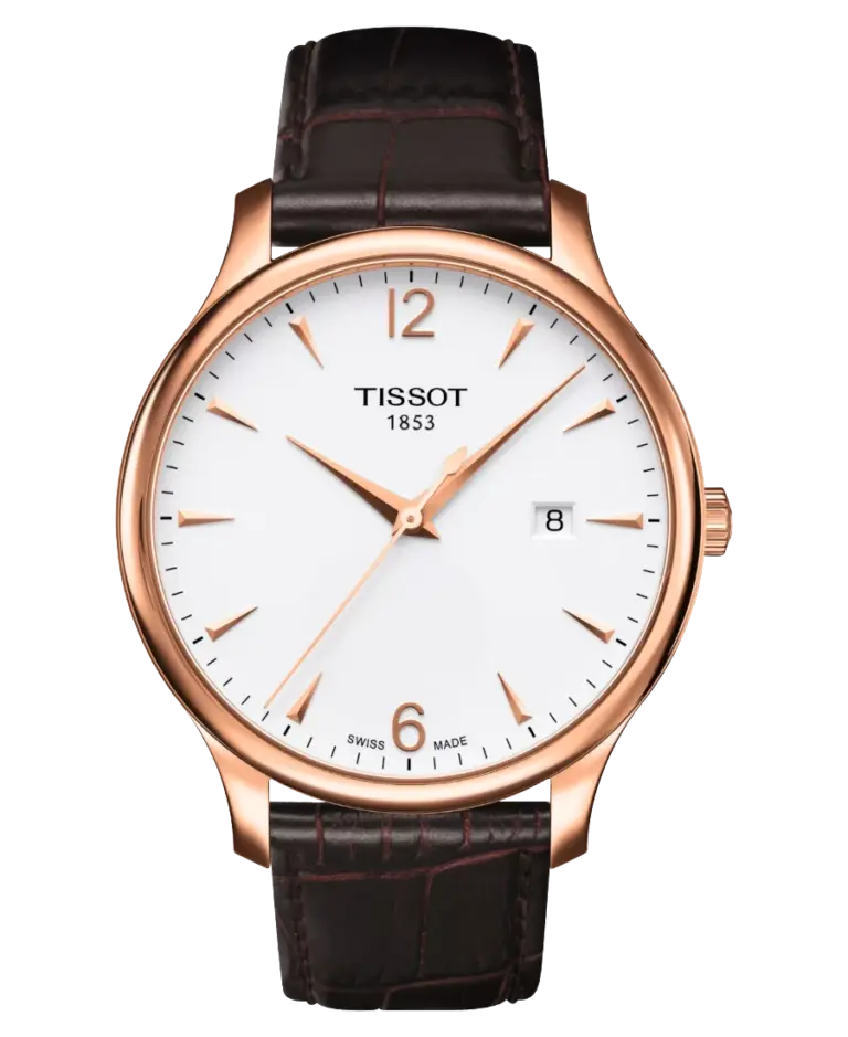 Tissot Tradition Vit/Läder 42 mm T063.610.36.037.00