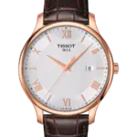 Tissot Tradition Silverfärgad/Läder 42 mm T063.610.36.038.00
