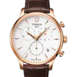 Tissot Tradition Vit/Läder 42 mm T063.617.36.037.00