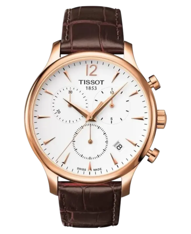 Tissot Tradition Vit/Läder 42 mm T063.617.36.037.00