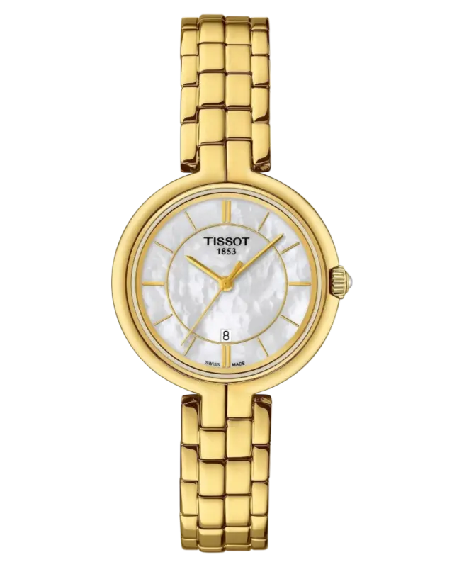 Tissot T-Lady Flamingo Vit/Gulguldtonat stål 26 mm T094.210.33.111.00