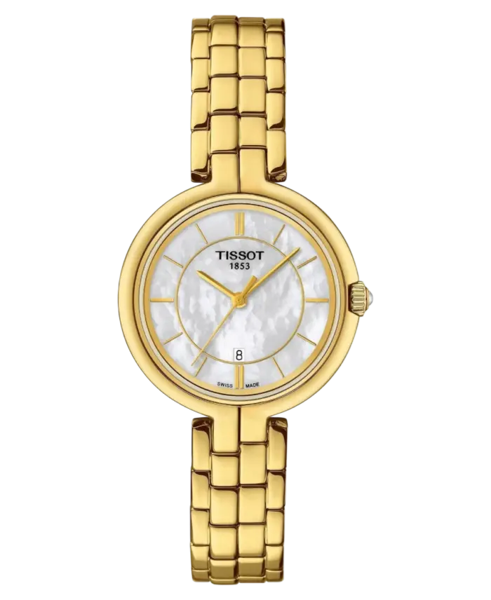 Tissot T-Lady Flamingo Vit/Gulguldtonat stål 26 mm T094.210.33.111.00