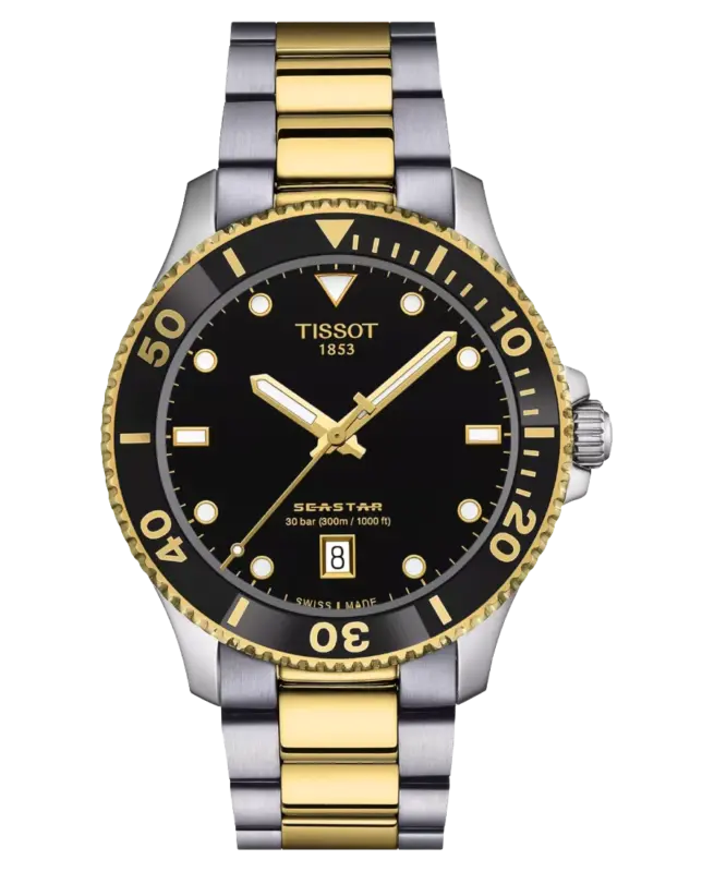 Tissot T-sport Seastar Svart/Guldtonat stål 40 mm T120.410.22.051.00