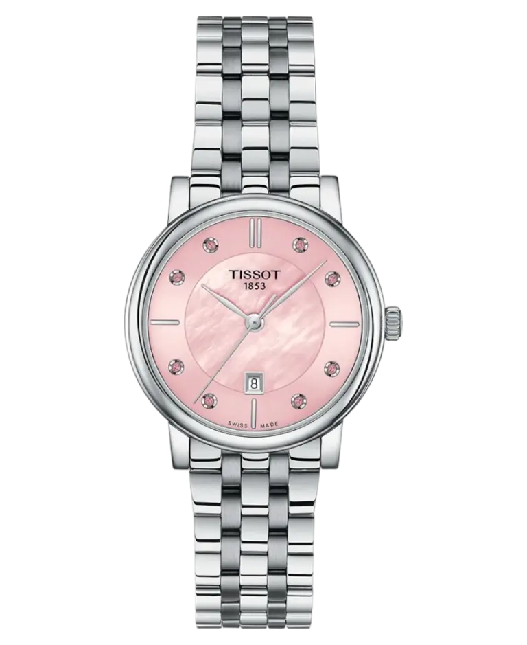 Tissot Carson Rosa pärlemor med diamant/Stål 30 mm T122.210.11.159.00