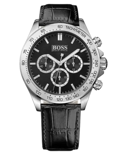 Hugo Boss Ikon Kvarts Svart/Läder 44 mm