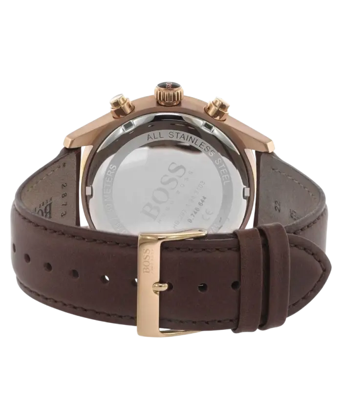 Hugo Boss Grand Prix Kvarts Brun/Läder 44 mm