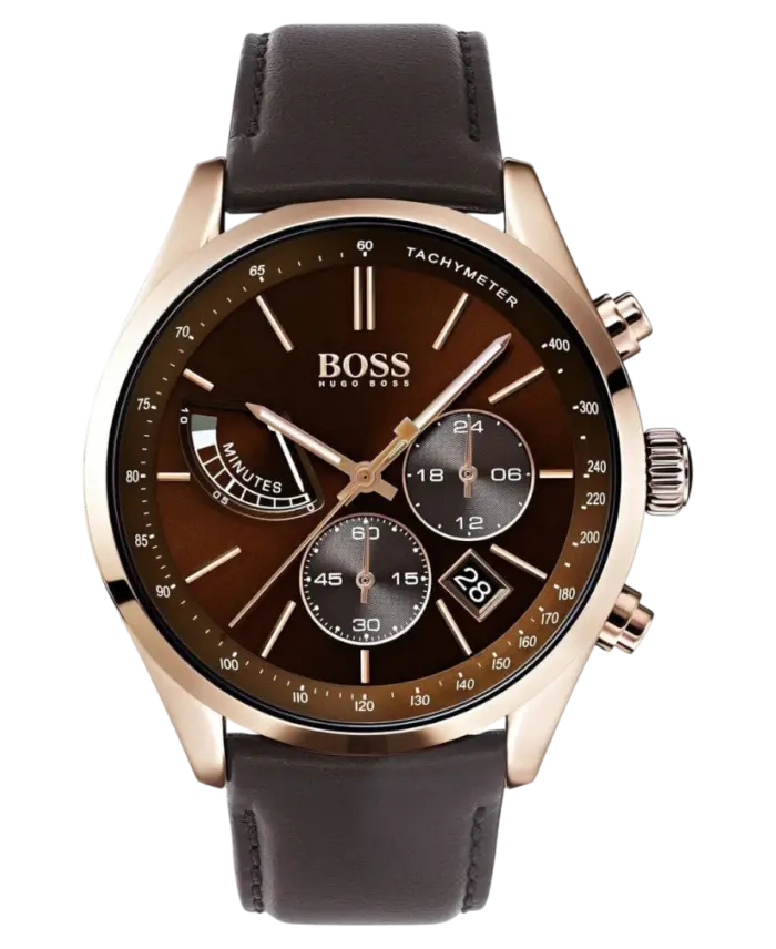 Hugo Boss Grand Prix Kvarts Brun/Läder 44 mm