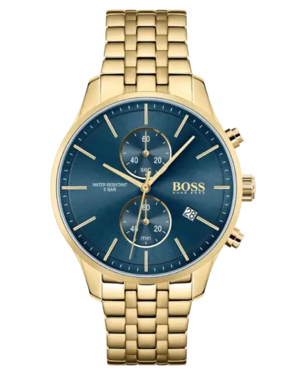 Hugo Boss Associate Kvarts Blå/Gulguld 42 mm