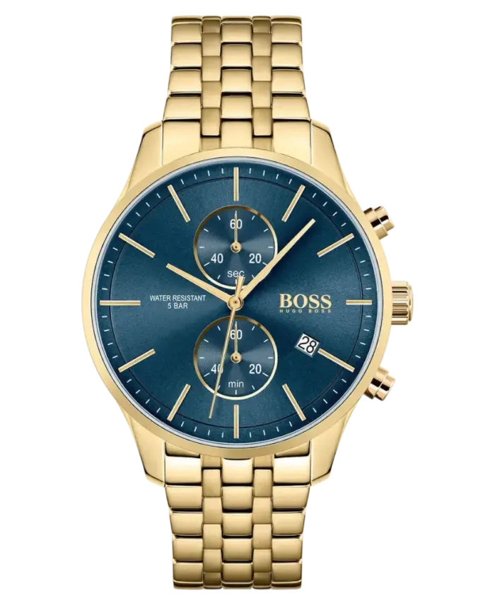 Hugo Boss Associate Kvarts Blå/Gulguld 42 mm