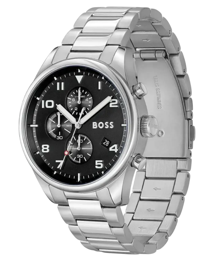 Hugo Boss View Kvarts Svart/Stål 44 mm