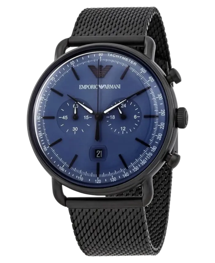 Emporio Armani Aviator Blå/Stål 43 mm - Bild 2