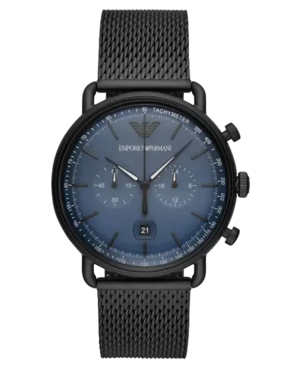 Emporio Armani Aviator Blå/Stål 43 mm