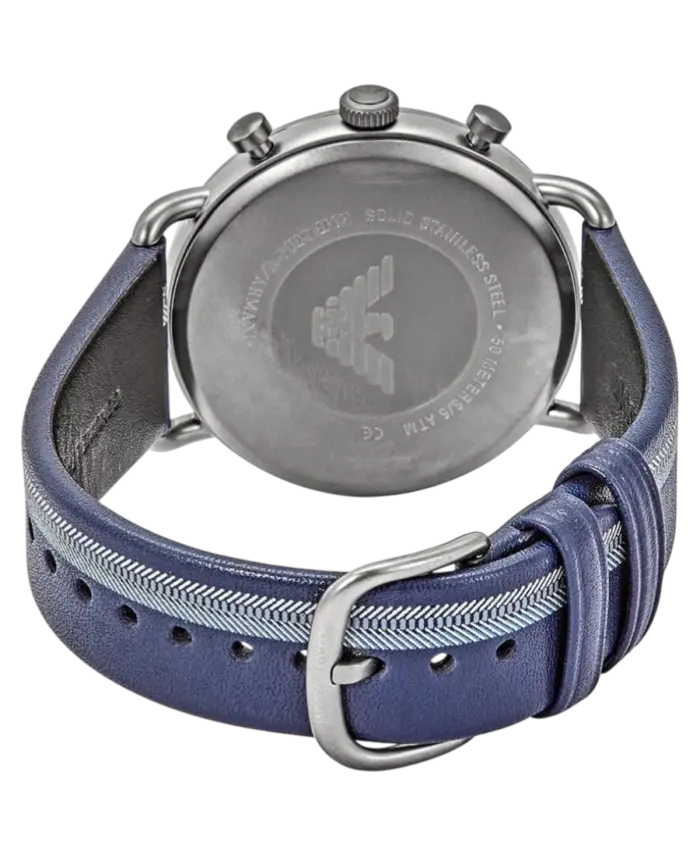 Emporio Armani Aviator Silverfärgad/Läder 43 mm - Bild 3