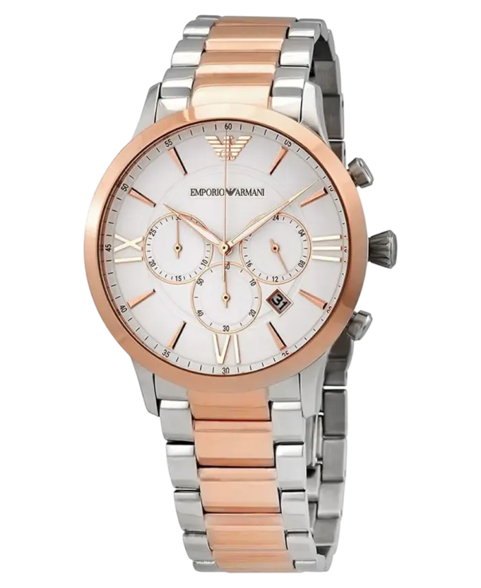 Emporio Armani silver och roséguld, 44 mm - Bild 2