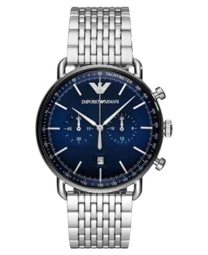 Emporio Armani Aviator Chronograph Blå/Stål 43 mm