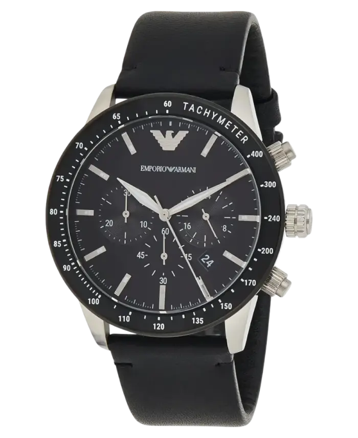 Emporio Armani Mario Kronograf Svart/Läder 43 mm - Bild 2