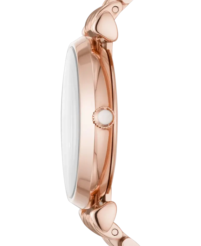 Emporio Armani Gianni T-Bar Vit/Roséguldstonat stål 32 mm - Bild 2