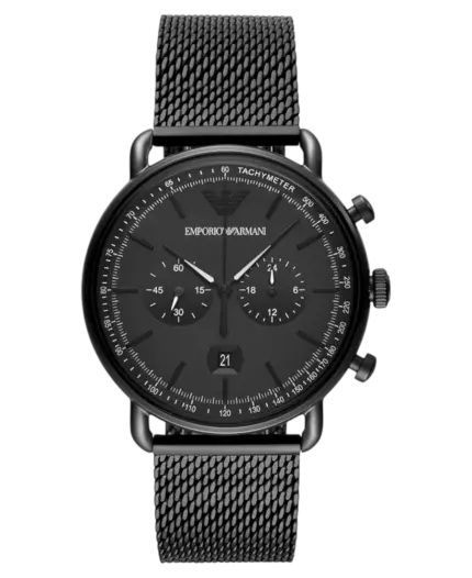 Emporio Armani Aviator Svart/Stål 43 mm