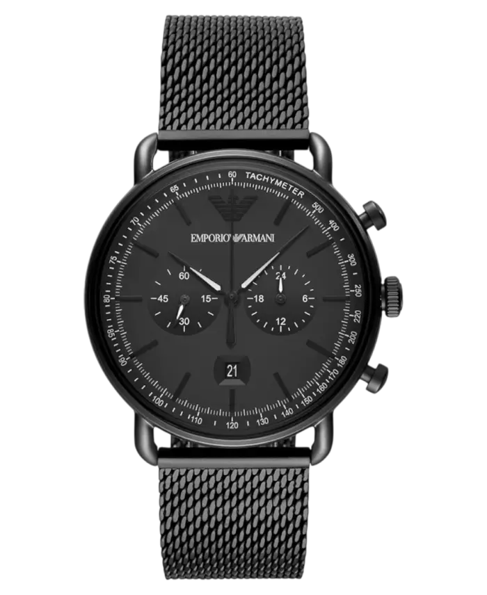 Emporio Armani Aviator Svart/Stål 43 mm - Bild 1