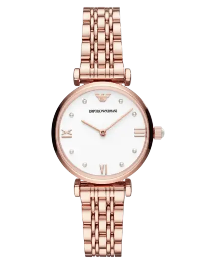 Emporio Armani Rostfritt stål, Roséguldtonad 32 mm