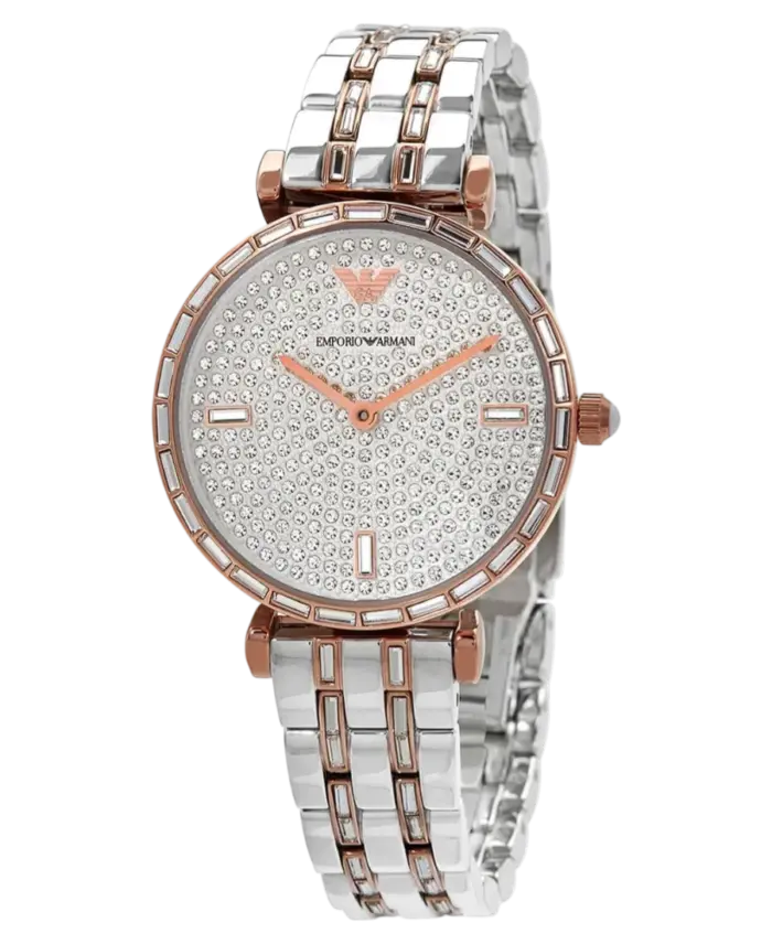 Emporio Armani Gianni T-Bar Silverfärgad/Roséguldstonat stål 28 mm - Bild 2